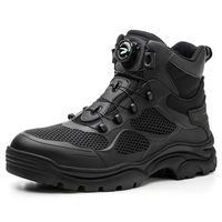 Bottes de travail à boucle rotative pour hommes, chaussures de sécurité à bout en acier, chaussures de sécurité respirantes, chaussures indestructibles, résistantes aux perforations