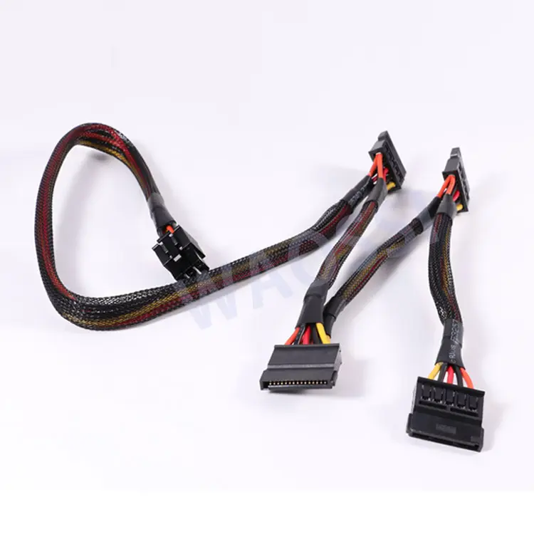 New hot selling factory customized 6-pin 4-SATA port graphics card power supply cable