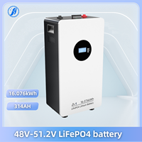 Batería LiFePO4 de 51.2V 314Ah para Montaje en Pared, 14kwh 16kWh, BMS Integrado, Ciclo Profundo, 6000 Ciclos, Certificación CE, Almacenamiento de Energía Solar para el Hogar