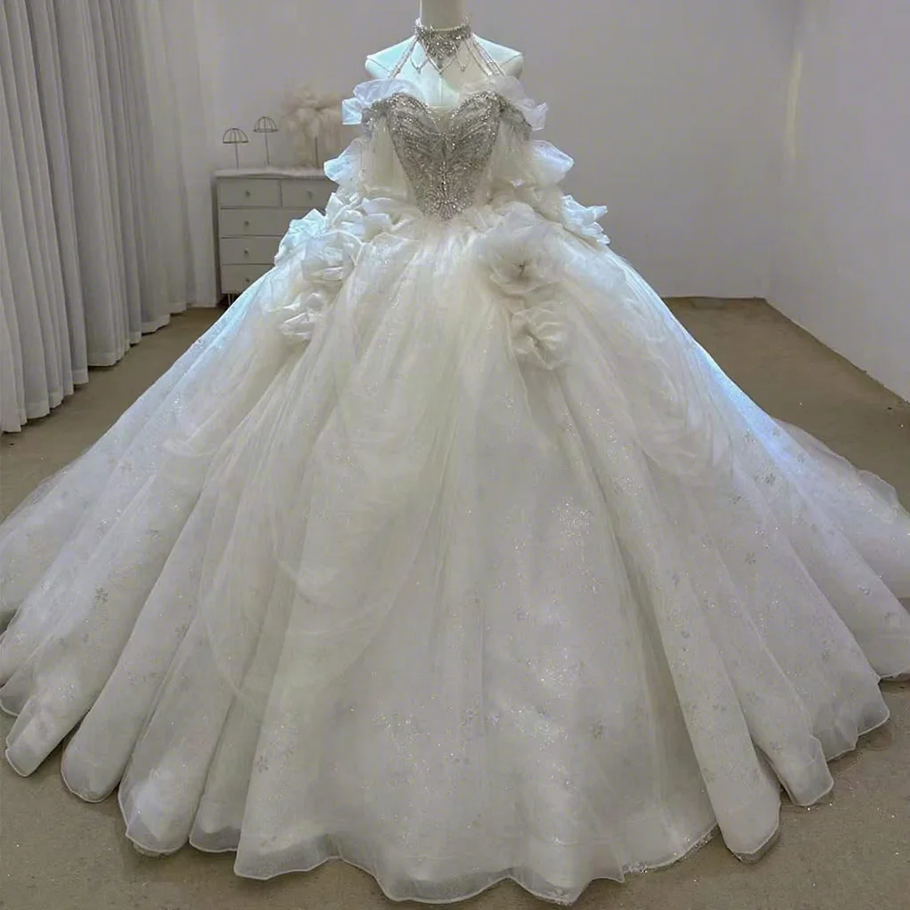 green emerald velvet dress Sparkly Princess Wedding Dresses with Cap Sleeve 2019 Elegant Bridal Dress Ball Gown Pearls