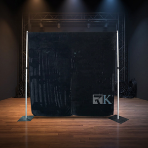 Support de rideau en aluminium anti-lumière noir pour stands d'exposition - Product Image 1