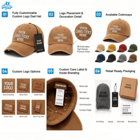 Groothandel Mode Op Maat Waterdichte Geborduurde Gebogen Klep Golf 5-Panel Luxe Vintage Unisex Baseball Caps