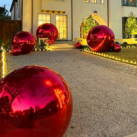 Boule de miroir gonflable rouge réfléchissante grand ballon miroir brillant pour la décoration de spectacle de scène de fête de festival