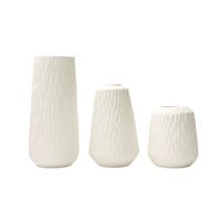 Style nordique grand luxe blanc en céramique rétro Vase moderne Simple Design pour la décoration intérieure pour mariage à la main argile fleur séchée