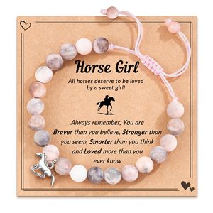 Pulsera con Dijes de Cebra Rosa, Colgante de Caballo y Pony, Perla Tejida a Mano, Regalo de Amistad para Mujer en Aleación de Zinc - Product Image 1