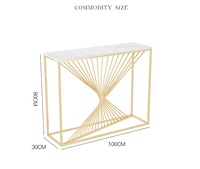 Table console moderne de luxe noire en acier inoxydable Mobilier de salon et de chambre à coucher avec base de table élégante pour usage domestique