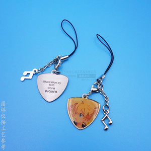 Breloque de téléphone portable personnalisée en forme de montre de poche anime, porte-clés en métal avec chaîne et ruban, accessoire décoratif pour mobile - Product Image 3