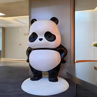 Sculpture de panda en fibre de verre personnalisée Décoration extérieure Grande sculpture d'animal Statue de panda grandeur nature à vendre