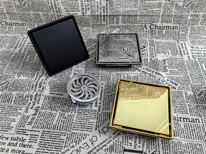 YOTO แผ่นดักท่อระบายน้ำสแตนเลสขัดเงาทรงสี่เหลี่ยมขนาด20ซม. สำหรับใส่ฝักบัวกันกลิ่นกับดักท่อระบายน้ำอุปกรณ์ห้องน้ำ - Product Image 2