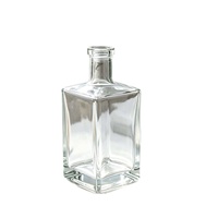 Botol Anggur Transparan Kustom Bentuk Bata Persegi Kosong 500ml Bahan Kristal Putih Logo Dicetak untuk Minuman Buatan Sendiri