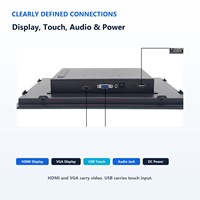 Moniteur tactile capacitif Ever Glory 13,3 pouces FHD 1920x1080 VGA USB pour kiosque en libre-service intérieur OEM