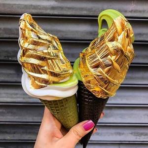 25 piezas 8*8cm folleto 24K hojas de oro real 22K 18K papel de aluminio pastel comida decoración hornear ingredientes Metal artesanía - Product Image 6