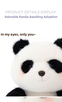 Boneka Panda Isi Kapas PP, Mainan Hewan Lucu dan Lembut, Panda Duduk Imut untuk Hadiah Anak-Anak