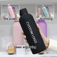 Botella de Agua de Acero Inoxidable OEM/ODM con Logotipo Grabado por Láser, Termo de Doble Pared para Gimnasio, Senderismo y Escalada