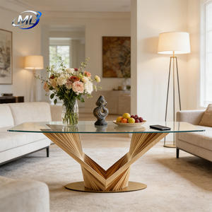 Light Luxury Modern European Designer <b>Dining</b> <b>Table</b> with Wood Legs and Tempered Glass Tabletop High-end Restaurant Use 6 Seater - Product Image 2
