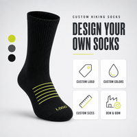 Chaussettes de randonnée personnalisées mi-mollet pour hommes et femmes, avec revers imprimé, tricot uni, bande de soutien de la voûte plantaire, coussinets pour les orteils et le talon, pour le trekking en extérieur
