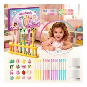 TOYSRUNNER Kit DIY Stylo à Sable Mouvant en Gros, Fournitures de Papeterie Créatives, Breloques Animaux en Plastique, Paillettes Scintillantes, Cadeau d'Anniversaire, Jouet - Product Image 2
