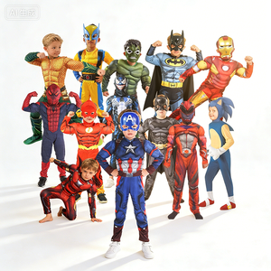 Set Costume di Halloween per Bambini - Tema Supereroi in Poliestere Include Abiti di <span class=keywords><strong>Thor</strong></span> e Hulk - Product Image 1