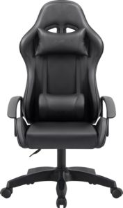 Kinh tế 360 Xoay đen da tổng hợp máy tính chơi Game ghế cố định Ergonomic tay vịn Chiều cao có thể điều chỉnh ngả hiện đại - Product Image 2