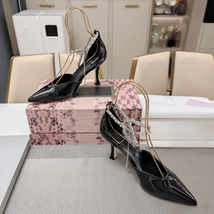 Jimmy Womens Pointed Toe Ankle Strap High Heels with Chain Detail Fashion Pumps for Office Date Night Chooing - Product Image 5