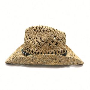 Sombrero de Vaquero con Plumas, Estilo Nuevo, Cómodo, Natural, Hueco, Sombrero Mexicano para las Cuatro Estaciones, Viajes, Fiestas, Deportes, Pesca, Negocios - Product Image 4