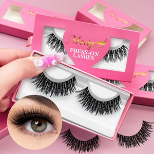 Hiệu ứng 3D nhãn hiệu riêng bán buôn Pre dán lông mi giả tự dính Báo Chí trên handmade lông mi vô hình rõ ràng ban nhạc nửa Lash - Product Image 4