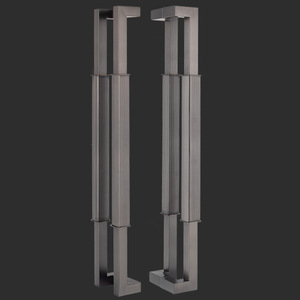 Poignée de <span class=keywords><strong>porte</strong></span> principale robuste pour <span class=keywords><strong>porte</strong></span> extérieure, poignée moderne en <span class=keywords><strong>bois</strong></span> et verre, accessoires de poignée de tirage en acier inoxydable pour bureau et salle - Product Image 6