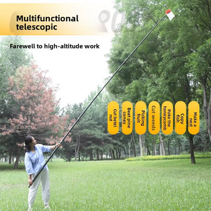 Perche télescopique multifonctionnelle en fibre de carbone ultra-légère pour la cueillette des fruits, la pêche au lance et la poignée de épuisette - Product Image 1