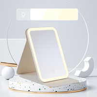 Miroir de maquillage LED portable personnalisé, pliable, de table, pour retouches, vente directe d'usine