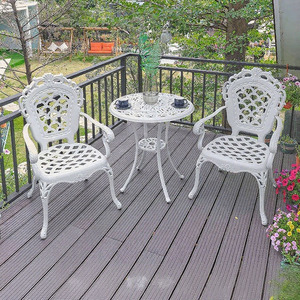 Ensemble de jardin moderne et durable en aluminium moulé pour l'extérieur, résistant à l'eau et aux UV, table et chaises de salle à manger décontractées pour 4 personnes, idéal pour hôtel - Product Image 3