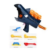 Bemay Toy Jouet de sport d'extérieur, Ensemble lanceur de boules de neige Requin, Lanceur de boules de neige pour enfants avec moules à neige et outils