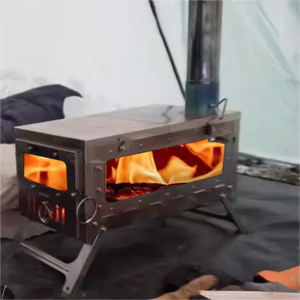 Poêle de camping extérieur 100 % <span class=keywords><strong>en</strong></span> alliage de titane, léger et pliable avec tuyau, adapté à la cuisson et au chauffage, 16,5 L - Product Image 1