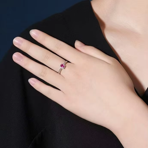 แหวนแต่งงานวินเทจประดับทับทิมแท้จาก SGARIT Wholesale Jewelry ทองคำขาว 18K น้ำหนัก 0.48 กะรัต ทับทิมธรรมชาติไม่ผ่านการอบอุ่น สำหรับผู้หญิง - Product Image 6