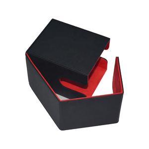 Moderne schwarze multifunktion ale Acryl-Rack-Karten halter PU-Leder-Sammelkarten Guard PS <span class=keywords><strong>Storage</strong></span> Square Deck <span class=keywords><strong>Box</strong></span> Magnet karte - Product Image 3