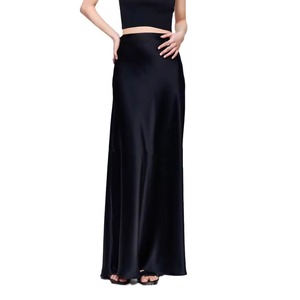 Wholesale <strong>Silk</strong> Women's Satin Maxi <strong>Skirt</strong> Custom Elegant High Waist Casual <strong>Long</strong> <strong>Skirt</strong> for Ladies - Product Image 5