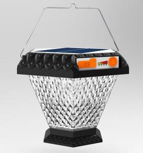 ไฟสวนโซลาร์เซลล์แบบแขวนรูปหกเหลี่ยม LED 6000K แสงเดย์ไลท์ ตัวโคมพลาสติก IP67 สำหรับภายนอกอาคาร พอร์ต USB แผงโซลาร์เซลล์ Ra90 มุมกระจายแสง 170 องศา - Product Image 2