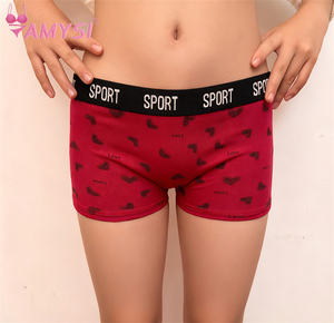 P1008 #   L XL XXL Mädchenunterwäsche - Bequeme 100% Baumwolle Antibakterielle Mittelhohe Boyshort-Slips Gestrickte Lucky Girl Unterwäsche 7-12 Jahre - Product Image 4