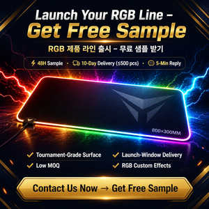 RGB Mauspad Gaming-<span class=keywords><strong>Mousepad</strong></span> mit LED-Beleuchtung Rutschfeste Gummibasis Computer-Schreibtischunterlage Individuelles Logo Großhandel Korea Esports - Product Image 6