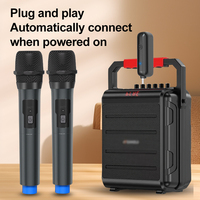 Deux microphones sans fil avec suppression de rétroaction DSP, récepteur Plug&Play, micros dynamiques rechargeables pour karaoké et église