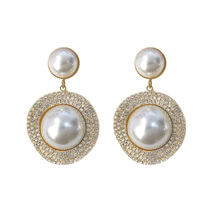 S925 aguja <span class=keywords><strong>de</strong></span> plata alta sensibilidad versátil Simple moda mujer perla Stud pendientes nuevo nicho al por mayor - Product Image 5