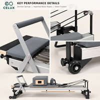 Reformer Pilates en aluminium style Celux Max personnalisé, réglable, pour studio de yoga, rééducation à domicile, vente en gros
