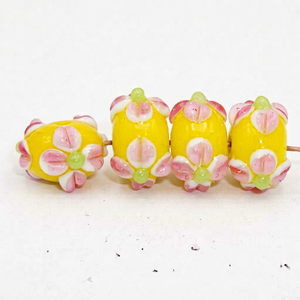 ลูกปัดแก้วมูราโน่ทำมือขายส่ง |   ลายดอกไม้เพ้นท์ขนาด 12 มม. |   ลูกปัดเครื่องประดับเวเนเชียนแบรนด์ FE สีสันตามสั่งจำนวนมาก - Product Image 1