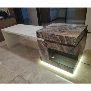 Высококачественные мраморные дизайнерские шкафы, кухонные островные Современные Столешницы, роскошные кухонные шкафы с мраморным дизайном - Product Image 4