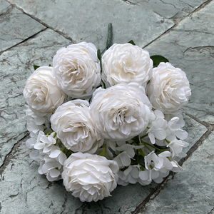 Décorations de fleurs pour mariage M539, bouquet de roses rouges, d'hortensia, pivoines en soie, bouquet de roses pour le <span class=keywords><strong>jardin</strong></span>, en vrac - Product Image 3