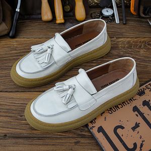 2025 Best-selling Men's Walk-In Style Leather Outdoor Breathable Round-Toe High-Top <b>Height</b> <b>Increasing</b> Slip-On Autumn Shoes - Product Image 1