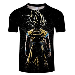 Livraison gratuite, impression personnalisée <span class=keywords><strong>DragonBall</strong></span> Z <span class=keywords><strong>Super</strong></span> Saiyan Son Goku Anime été, impression 3D, grande taille, respirant, écologique, intelligent - Product Image 3