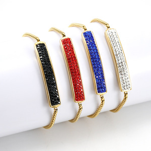 Zogxin Crystal <b>Bracelet</b> Blue Gold Chain Adjustable Women's Jewelry Everyday Wear - Product Image 2