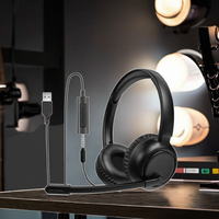 OEM Verbessertes USB 3,5mm 2-in-1 Kabelgebundenes Stereo-Headset Kristallmikrofon Geräuschunterdrückung Lautstärkeregelung Stummschalttaste für Telefone