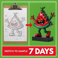 Op maat gemaakte zachte vinyl watermeloenfiguren schattige fruitfiguren blind box designer speelgoed OEM fabrikant