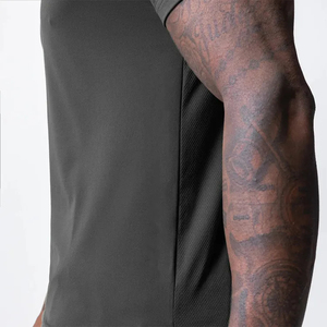 T-shirt uni pour homme T-shirt surdimensionné à manches courtes T-shirt à ourlet étagé T-shirt de course à séchage rapide fendu sur le côté - Product Image 2